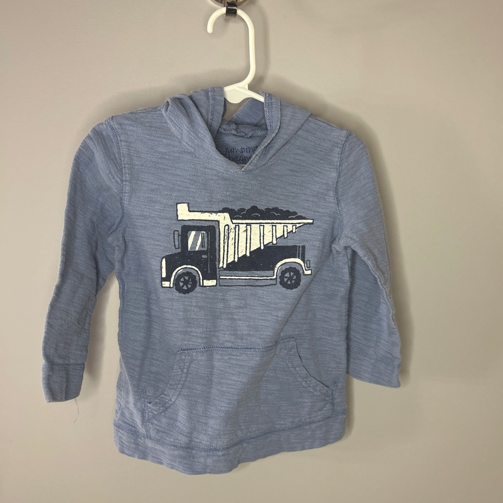 24 month blue truck pullover with front through pocket
